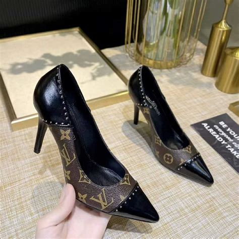 louis vuitton black high heels|louis vuitton monogram heels.